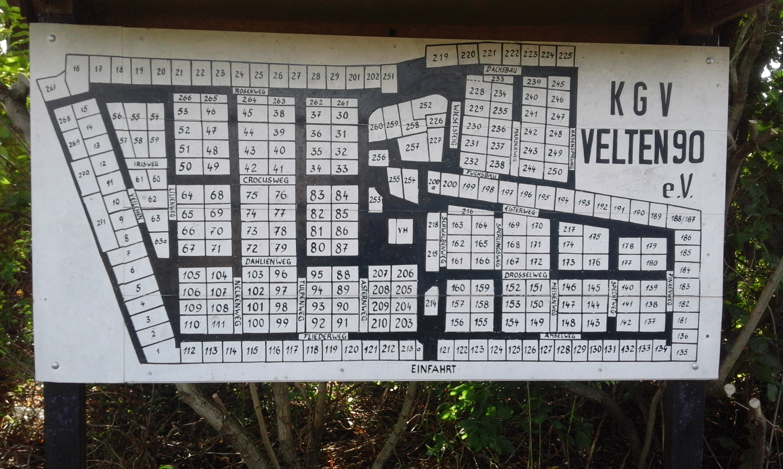 Übersicht der Gartenanlage des KGV 90 Velten